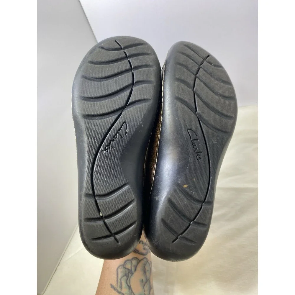 Clarks Womens Ashland Lane Loafer Size 7 M Bronze Leather Shoe Shootie Flat - Picture 6 of 8